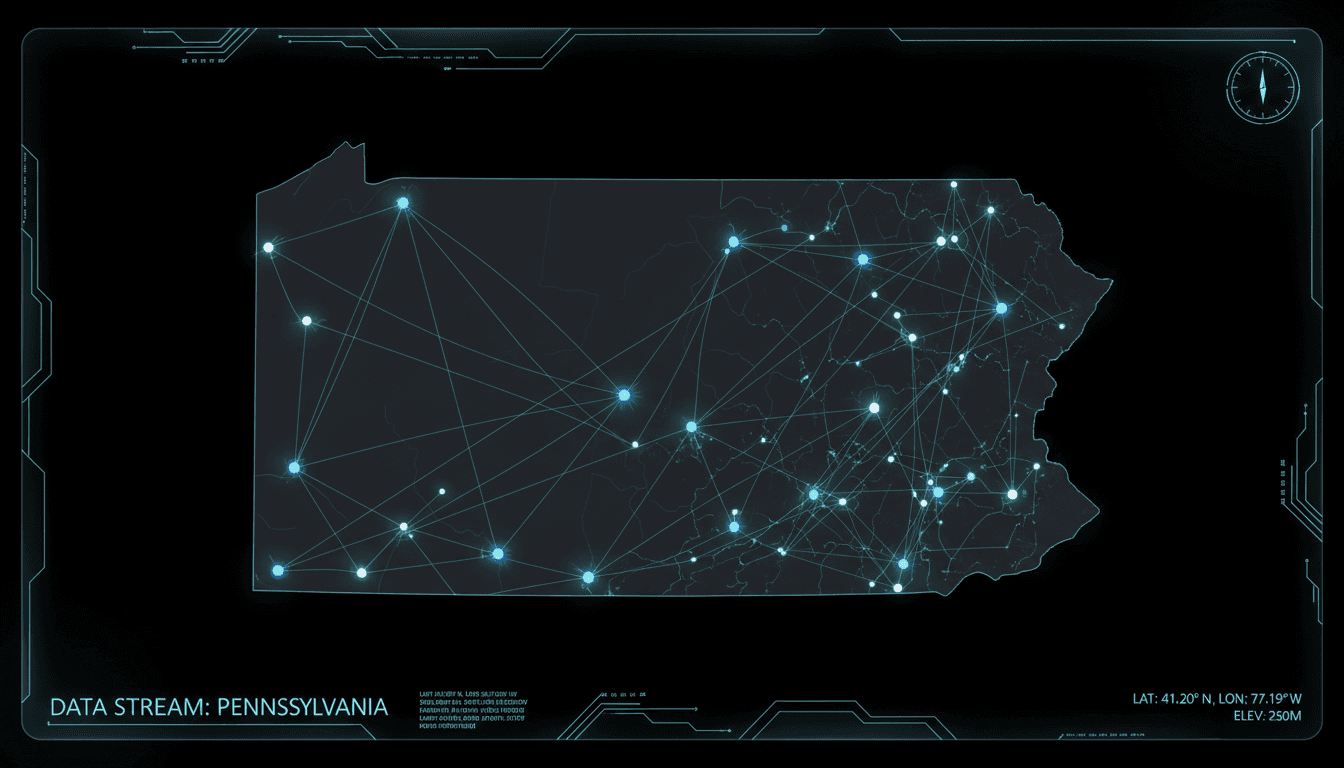 Network map of Pennsylvania operational nodes